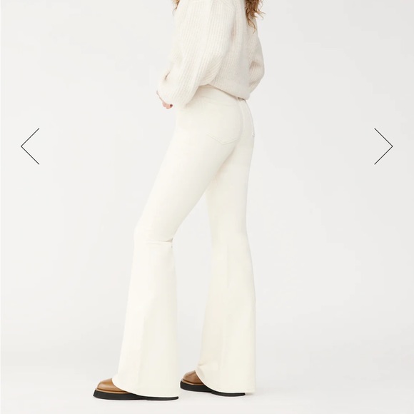 DL1961 Rachel Flare Ultra High Rise Instasculpt 35" - Eggshell Corduroy Size 23 - Picture 2 of 8